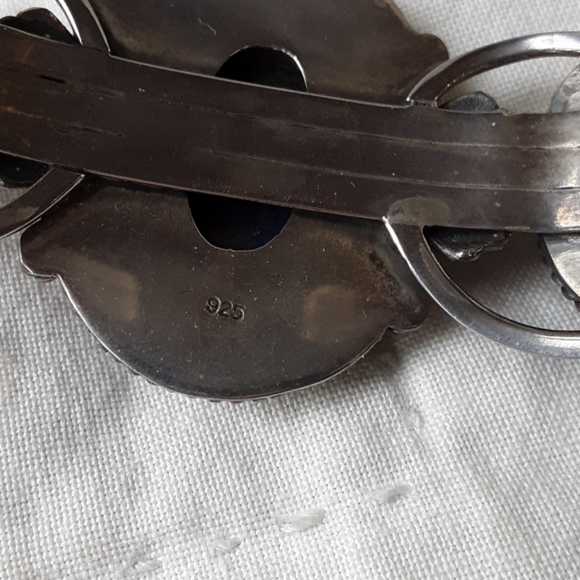 .925 Genuine Lapis Lazuli CUFF BRACELET - Picture 4 of 5